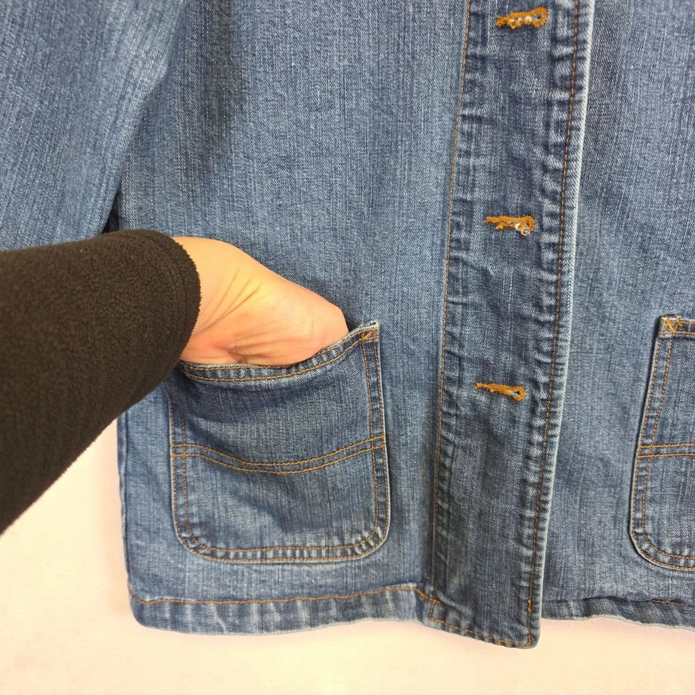 GAP‎ Denim Jacket Girls XL 12 Blue Y2K Preppy Classic School Minimalist Academia